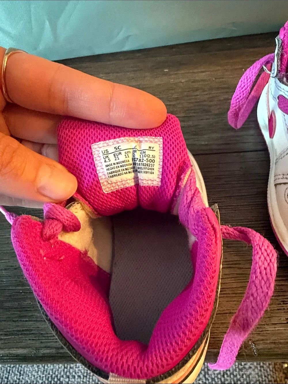Nike Kids Pink and White High-Top Sneakers